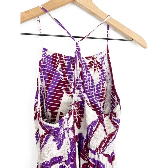 NEW Free People Heat Wave Tropical Printed Maxi Slip Dress, Purple Red Combo - S - Picture 10 of 11